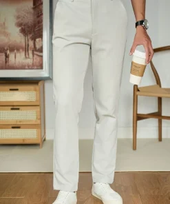 Quần Kaki Dài Ghi Sáng Thiết Kế Basic Bền Màu, Co Giãn 9QKKT502GHS