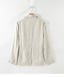 Áo khoác blazer nam hàng nút, chất linen đứng form, áo vest nam trưởng thành