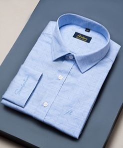 Áo sơ mi nam công sở trung niên dài tay thương hiệu Anton họa tiết chìm màu xanh dương - Y8561