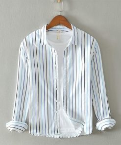 Áo sơ mi nam dài tay phối sọc 3D Mã M336 Thời trang EMEY LUXURY Thiết kế theo phong cách công sở lịch lãm sang trọng