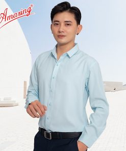 Áo sơ mi nam kiểu Hàn Quốc, form slim fit tôn dáng đẹp, đa dạng sắc màu, thương hiệu Amazing