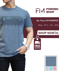 Áo thun cổ tròn tay ngắn thời trang nam, chất cotton 100%, thấm mồ hôi cực tốt, thun co giãn 4 chiều - FORMEN SHOP - FMPS194