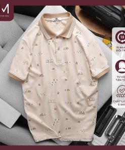 Áo thun polo nam PG họa tiết, chất thun cá sấu lạnh - FORMEN SHOP - FMPS223