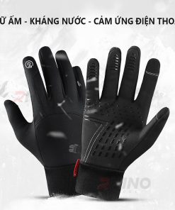 Găng tay giữ ấm mùa đông chống gió, kháng nước mưa Rhino G101 Bao tay thể thao cảm ứng điện thoại đi xe máy, xe đạp lót nỉ cho nam nữ, bảo hộ đi phượt