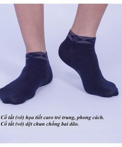 Hộp 5 đôi tất vớ nam cổ ngắn kẻ caro MRM Manlywear - cùng màu, chất liệu sợi cotton êm chân, mềm mại thoáng mát, chống hôi chân