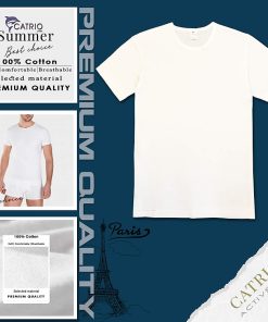 Mua ÁO LÓT NGẮN TAY CATRIO là áo phông trắng, áo thun ngắn tay cho bố, ông, người trung tuổi, vải 100̀% cotton mặc lót bên trong áo sơ mi, mặc ở nhà, đi ngủ - Trắng - SIZE...