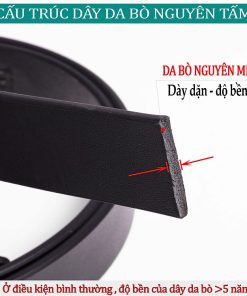 Mua Thắt lưng nam, dây nịt nam da bò thật nguyên tấm Bụi Leather L110 - Khóa tự động, nhiều mặt khóa tùy chọn - Bảo hành 12 tháng - Mặt khoá M2 tại BỤI LEATHER OFFICIAL