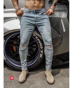 Quần Bò Nam cao cấp thương hiệu Chandi, chất jean co dãn mẫu mới nhất MS62