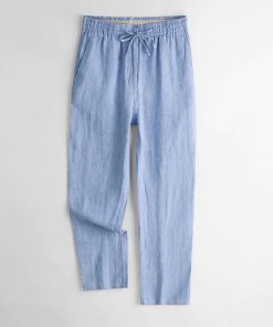 Quần dài nam, quần công sở được may từ chất liệu LINEN cao cấp, không ngứa ngáy, khuy khóa kết hợp dây rút cực kì dễ mặc Qd11