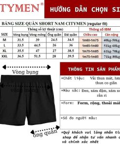 Quần đùi nam quần short thể thao CITYMEN mặc nhà tập gym vải thun lạnh dày đẹp co giãn 4 chiều - Giao màu ngẫu nhiên