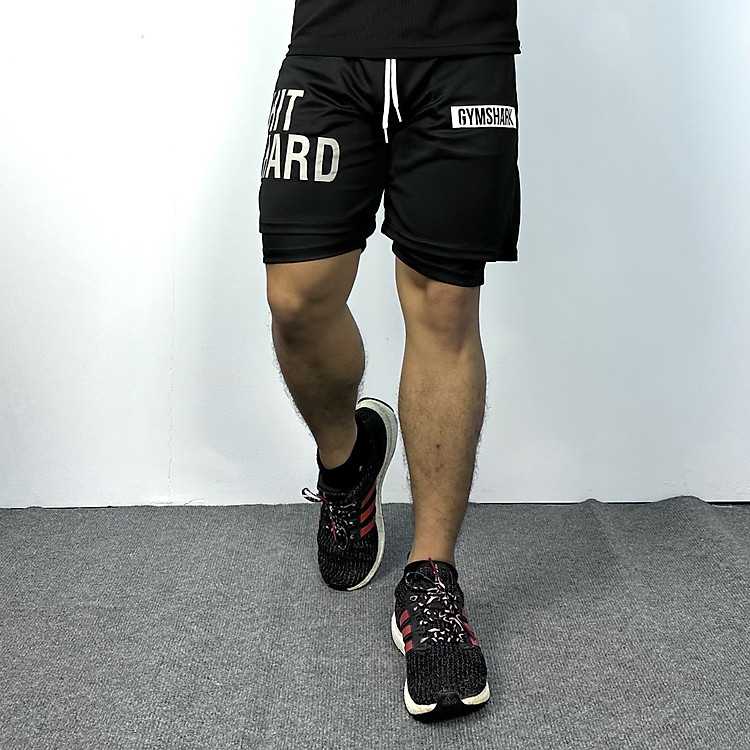 Quần hai lớp nam tập gym DO GYM SHOP chất thun lỗ kim thoáng khí khi chơi thể thao