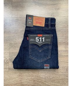 Quần Jean nam cao cấp ống đứng le511 màu xanh rêu vải xuất khẩu xướt nhẹ dáng slimfit vải co giãn