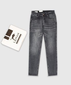 Quần Jean nam Leman đen mài xám JD14 - Slim Form