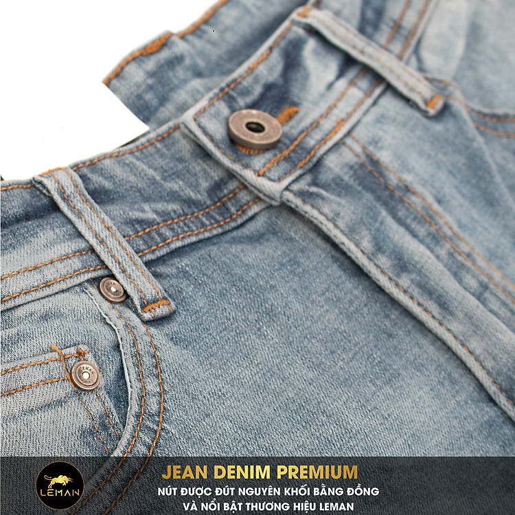 Quần Jean nam Leman xanh bạc rách JD18 - Slim Form