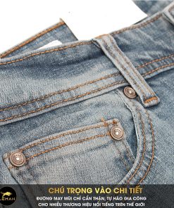Quần Jean nam Leman xanh bạc rách JD18 - Slim Form
