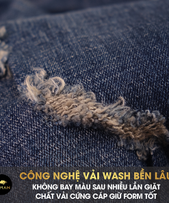 Quần Jean nam Leman xanh rách JD06 - Slim Form