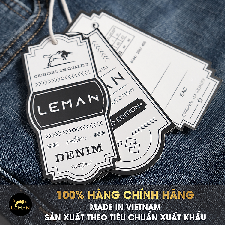 Quần Jean nam Leman xanh trơn JD03 - Slim Form