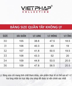 Quần Tây Nam VIỆT PHÁP Form Classic Không Ly Chất liệu Cao Cấp Chống Nhăn, Độ Bền Cao 2028