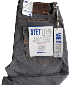 Viettien - Quần Jeans nam dài Regular fit Màu Xám đậm 6S7023
